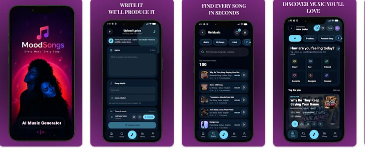 MoodSongs AI Music App