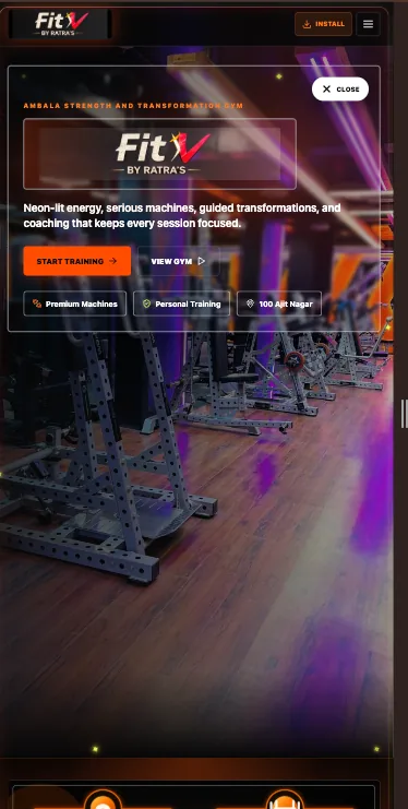 FitV Gym Landing Experience